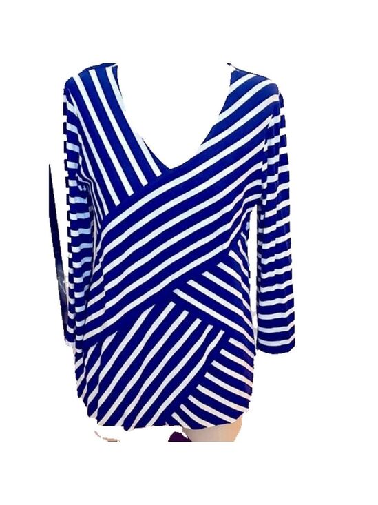 Chico’s Tops - Striped Blue/WhiteTunic Top